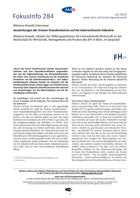 Nikolaus Kowall, Inhaber der Stiftungsprofessur für Internationale Wirtschaft an der Hochschule für Wirtschaft, Management und Finance des BFI in Wien, im Gespräch