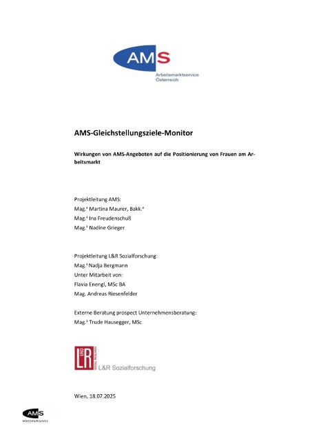 Studie zu den Wirkungen von AMS-Angeboten auf die Positionierung von Frauen am Arbeitsmarkt