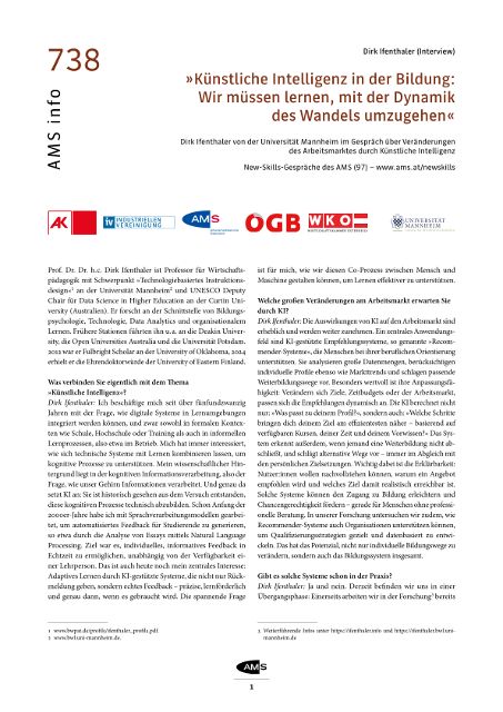 Dirk Ifenthaler von der Universität Mannheim im Gespräch über Veränderungen des Arbeitsmarktes durch Künstliche Intelligenz